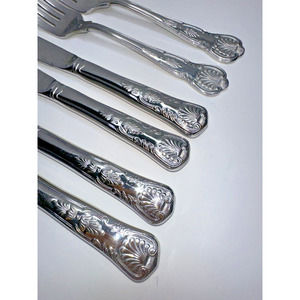 Delco Laguna Shell Tip Stainless Flatware Silverware 6 Pc Fork Knives